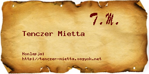 Tenczer Mietta névjegykártya